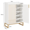 Shoe Storage Cabinet with Drawer & Doors 5-Tier Shoe Rack for Entryway White