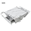 Modern Coffee Table Marble-Look Wooden with Storage Drawer Living Room Furniture