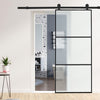 Clear / Frosted Glass Barn Door Sliding Hardware Kit 6-7FT / Door with Track Kit