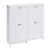 Shoe Storage Cabinet Cupboard 4 Door Hallway Organiser Compact Space Saver