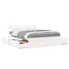 Solid Pine Wood Bed with Drawers and White , 160 x 200 , Bedroom Y9L8