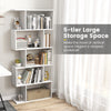 5-Tier Bookshelf Geometric S-Shaped Bookcase Modern Display Shelf-White