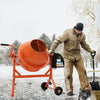 Electric 63L Litre Cement Concrete Mixer Portable Mortar Drum Plaster Stand 220W