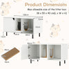 Cat Litter Box Enclosure Large Hidden Cat Washroom w/ Storage-White