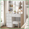 YAMISSI Bedroom Funiture Dressing Table w/LED Mirror Vanity Table Set +6 Drawers