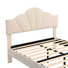 Fabric Upholstered Platform Bed 5 ft King Bed Frame with Headboard in Velvet