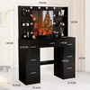 Dressing Table Mirror with Lights Makeup Vanity Desk Organizer Dresser 7 Drawers