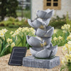 Solar Powered Water Feature Outdoor Fountain Garden Ornament LED Statue Lights