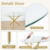 Round Clear Tempered Glass Dining Table Golden Chromed Legs Dining Room Kitchen
