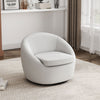 360° Swivel Cuddle Armchair White Teddy Fabric Upholstered Tub Chair Accent Sofa