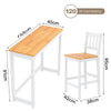 Bar Dining Table and 2 Chairs Set Breakfast Kitchen Solid Pine Wood Bistro Table