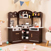 Kids Corner Wooden Play Kitchen with Coffee Machine & Slide-Coffee