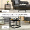 Nest of 2 Side Coffee Tables Set of Bedside Tables for Living Room Black