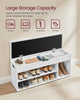 Shoe Bench with Cushion Storage Bench with Padded Seat Rustic Brown