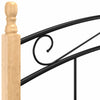 Bed Frame Black Metal and Solid Oak Wood 120x200 B7Z2
