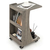 C-Shaped End Table Mobile Sofa Side Table Coffee Laptop Table-Grey