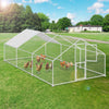 Walk-in Chicken Run 3x6x2m, Galvanised Coop Cage with Roof Cover & Lock