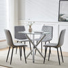 Nova Clear Round Glass Dining Table Metal Leg Dining Room Chrome Cafe Furniture