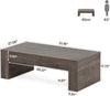 Rectangular Coffee Table, Rustic Wood Center Table for Living Room, 130cm, Taupe