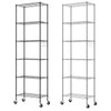 175cm Metal Storage Rack Shelving Wire Shelf Kitchen Office Unit Stand w/Wheels