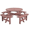 8 Seater Wooden Round Picnic Table and Bench Set Garden Furniture Set Outdoor