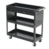 Heavy Duty 3 Tier Garage Tool Storage Trolley Service Cart Rack w/ Drawer & Keys