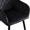 Set of 2 Armchairs Dining Chairs with Arms Velvet PU Faux Leather Chairs Kitchen