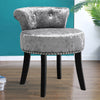 Crushed Velvet Vanity Stool Dressing Table Chair Bedroom Piano Chair w/ Backrest