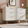 6 Chest of Drawers Bedroom Wooden Drawer and Metal Frame for Bedroom Living Room
