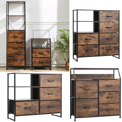 2-6 Drawer Chest of Drawers Cabinet Bedroom Storage Dresser Unit W/ Shelves
