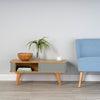 Coffee Table with Light Grey Sliding Doors 400mm H x 1000mm W x 500mm D