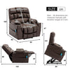 Electric Recliner Chair Lounge Massage Armchair Single Sofa with 2 Cup Holders