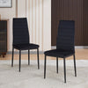 4pcs High Back Black Velvet Dining Chairs Padded Seat Dining Room Kitchen