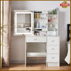 Modern Vanity Dressing Table with LED Light Mirror Storage Shelves & 4 Drawers
