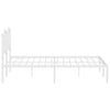 Metal Bed Frame with Headboard White 140x200 cm