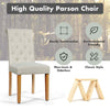 Dining Room Chairs Set of 2 Parson Accent Diner Chairs w/ Solid Wood Legs Beige