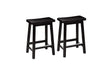 Wood Saddle-Seat Kitchen Counter-Height Stool, Set of 2, Black