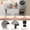 3PCS Bar Table&Chair Set Industrial Pub Table Counter Height Dining Table Grey