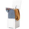 Large Wooden Laundry Bin Storage Basket White Storage Cupboard w/ Lid