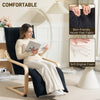 Wooden Armchair, Upholstered Acccent Chair with Adjustable Footrest, Poang Chair