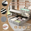 Hydraulic Ottoman Storage Bed 4ft6 Double Upholstered Bed Frame with LED Grey