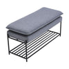 Grey Hallway Shoe Bench With Seat Cushion Storage Shoe Cabinet Shoe Shelf Rack