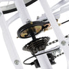 24" Adult Tricycle 6-Speed White 3 Wheel Bicycle Cruise Trike with Basket + Lamp