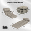 Floor Folding Chair 14 Positions Adjustable Floor Lazy Chair with Armrest Single