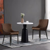 Pair of Luxury Dining Chairs Metal Legs Restaurant Chair PU Faux Leather Padded
