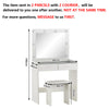 White Dressing Table with LED Lights Mirror 2 Drawers Stool Vanity Make up Desk