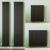 Black Designer Radiator Vertical Horizontal Oval Column Central Heating Rads