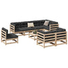 9 Piece Garden Sofa Set Solid Wood Pine O9D6