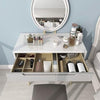 White Vanity Makeup Dressing Table Set with LED Lights & Adjustable Mirror