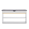 3 Tier Shoe Rack Cushion Seat Bench Hallway Storage Organiser Holder Stand White